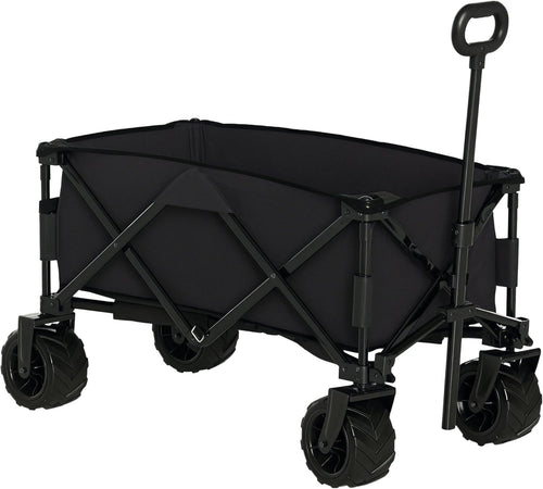 Extra Large 140L Folding Trolley Cart Big Wheels Outdoor Utility Wagon