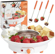Chocolate Fondue Maker Cheese Melting Pot Forks Temperature Control