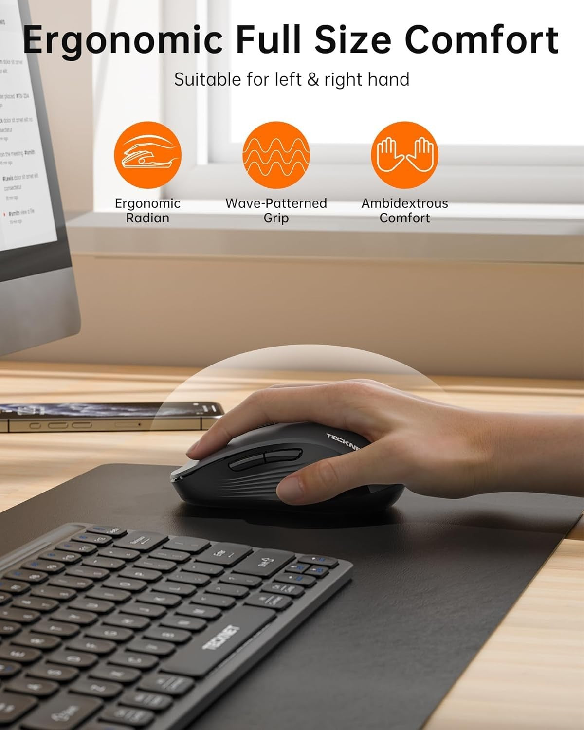 Bluetooth Wireless Mouse 4800 DPI Silent 4-Way Scroll USB 2.4G