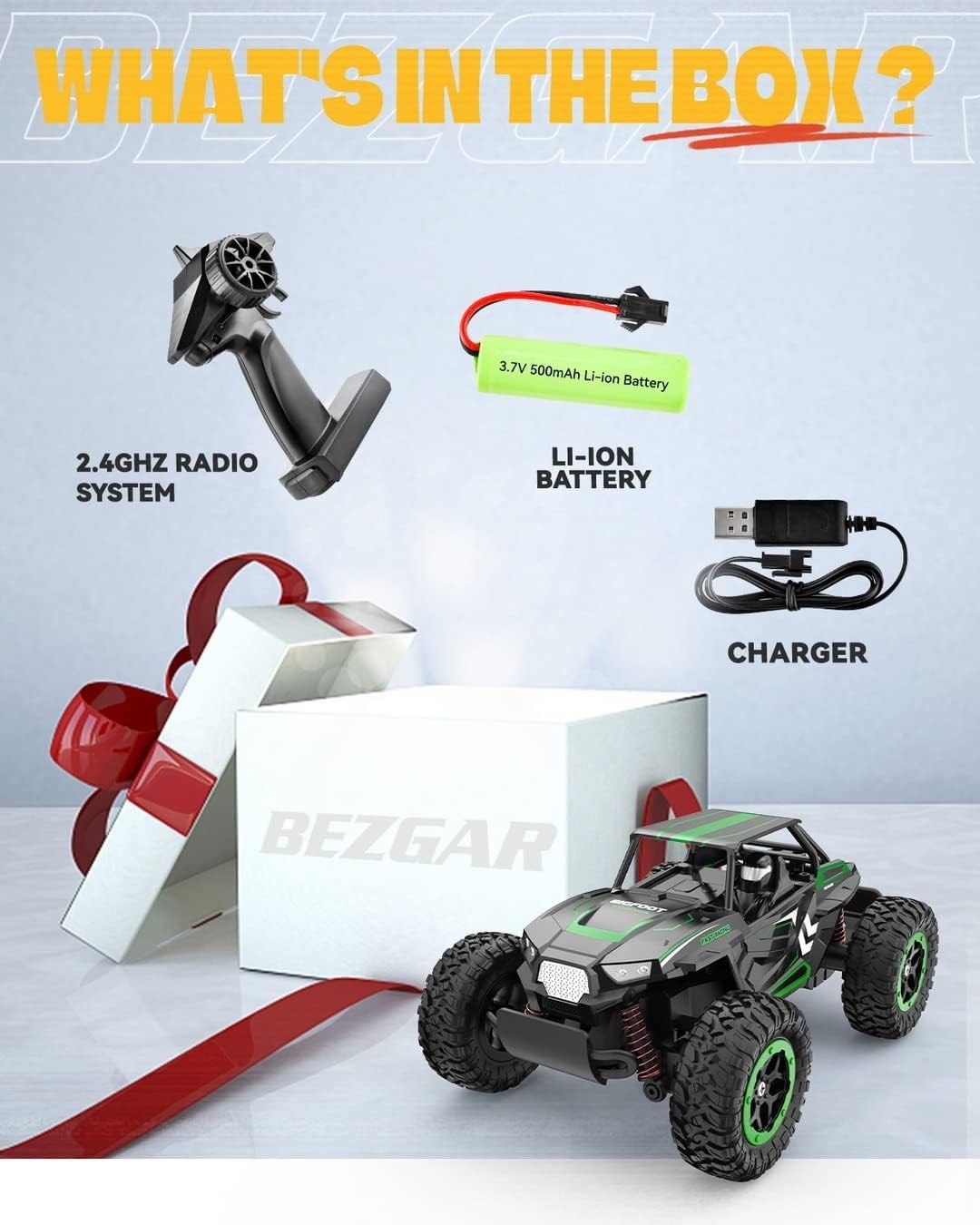 1:20 RC Monster Truck 15KMH Fast 2WD Off Road Car Rechargeable Remote Control