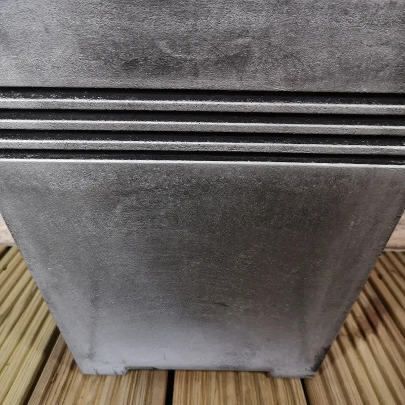 Grey Square Garden Planter Pot 33.5cm Tall Outdoor Flower Box Patio