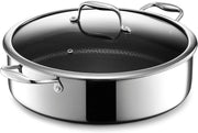 6.6L Deep Non Stick Sauté Pan with Lid – Induction & Oven Safe Stainless Steel