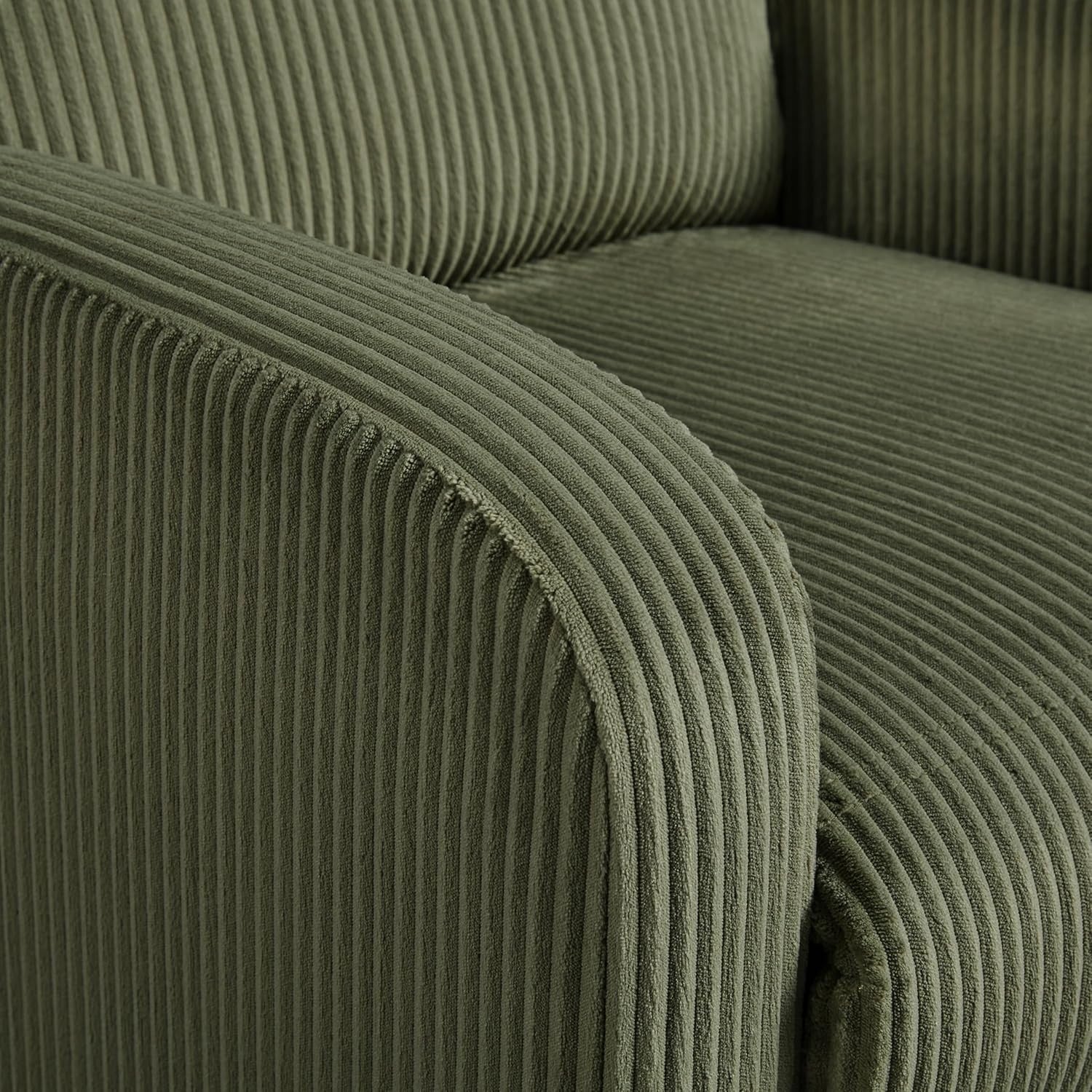 Dark Green Corduroy Recliner Chair Sofa Adjustable Lounge Armchair Home