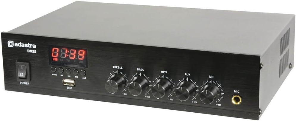 Digital 100V Mixer Amplifier 25W Bluetooth USB FM Small Sound System