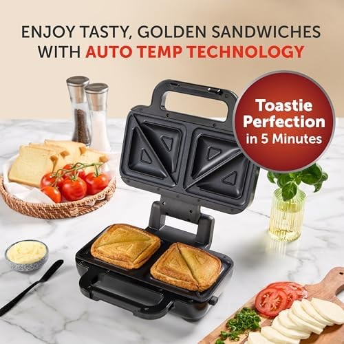 Deep Fill Sandwich Toaster 2 Slice Toastie Maker Non Stick
