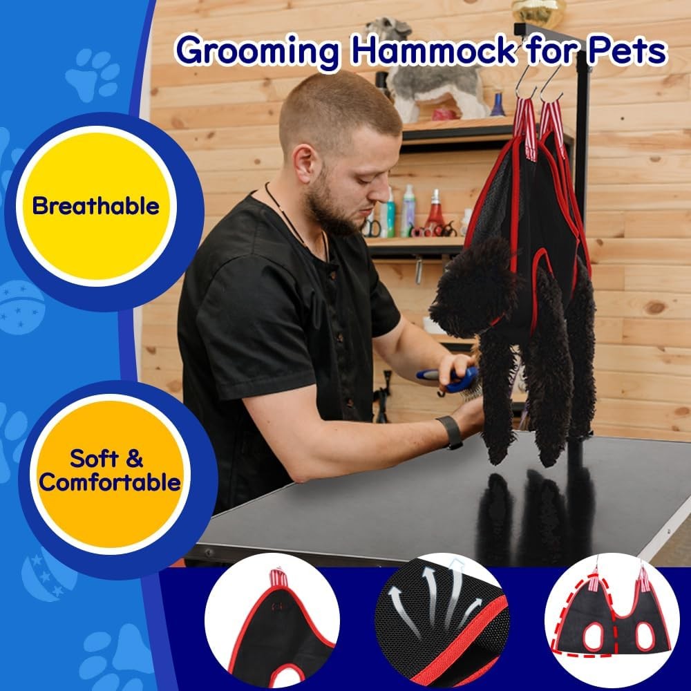 Dog Grooming Arm Clamp w Hammock Harness No Sit Adjustable Table