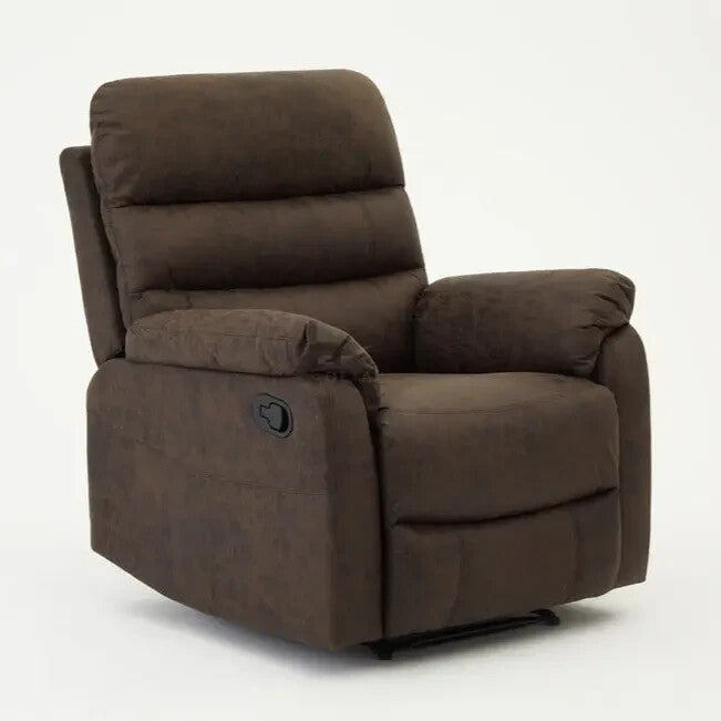 Brown Manual Recliner Armchair Air Leather Padded Sofa Chair Lounge