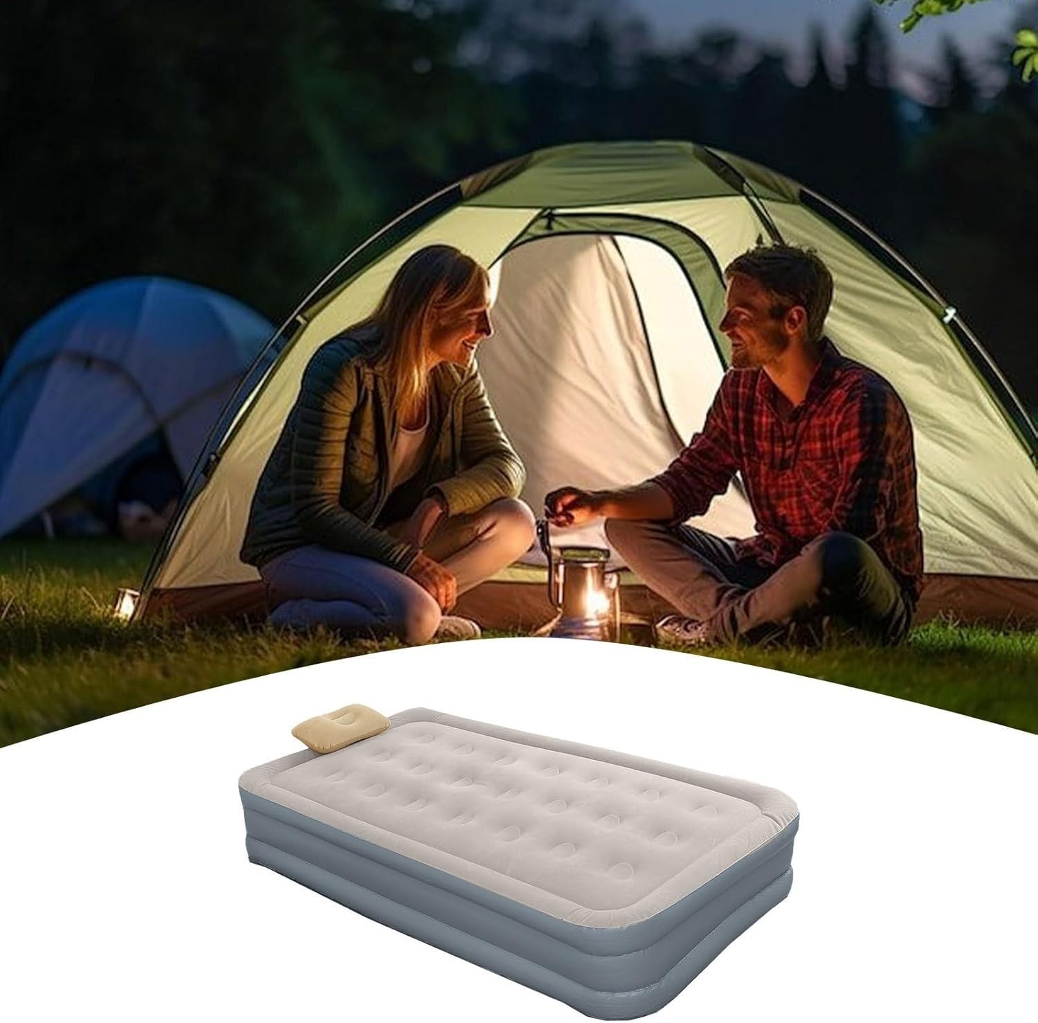 Adult Inflatable Air Mattress with Built-in Pump | Portable Floor Bed