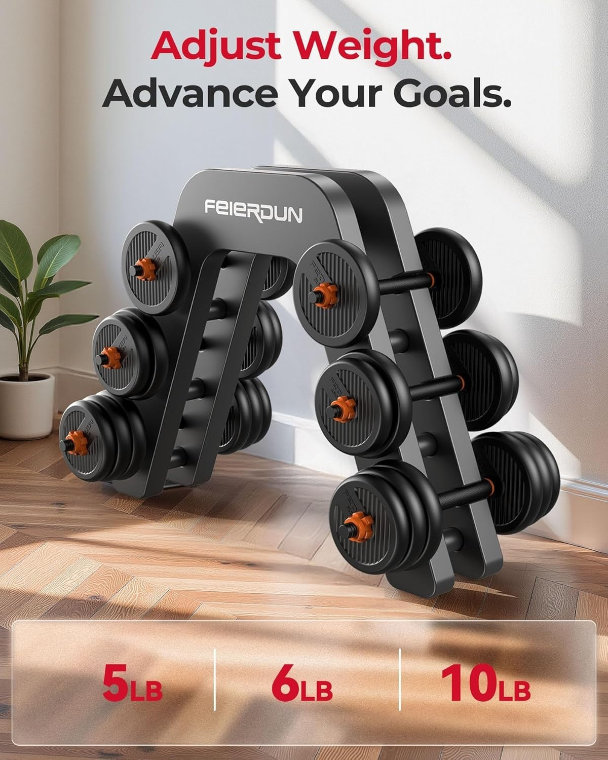 4-in-1 Adjustable Dumbbells Barbell Kettlebell Push Up Set Home Gym