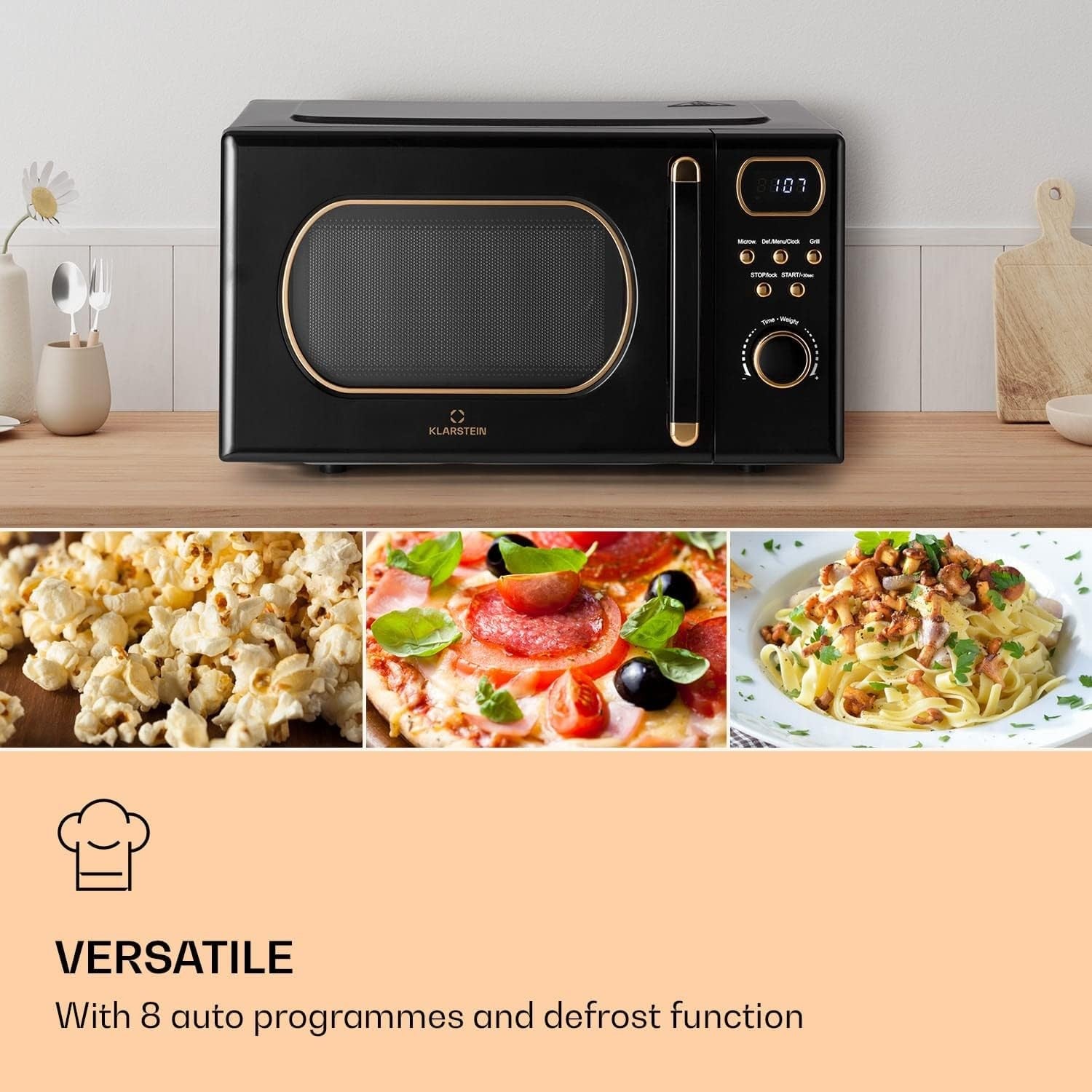 Klarstein 20L 800W Countertop Microwave Oven Grill Solo Stainless Steel