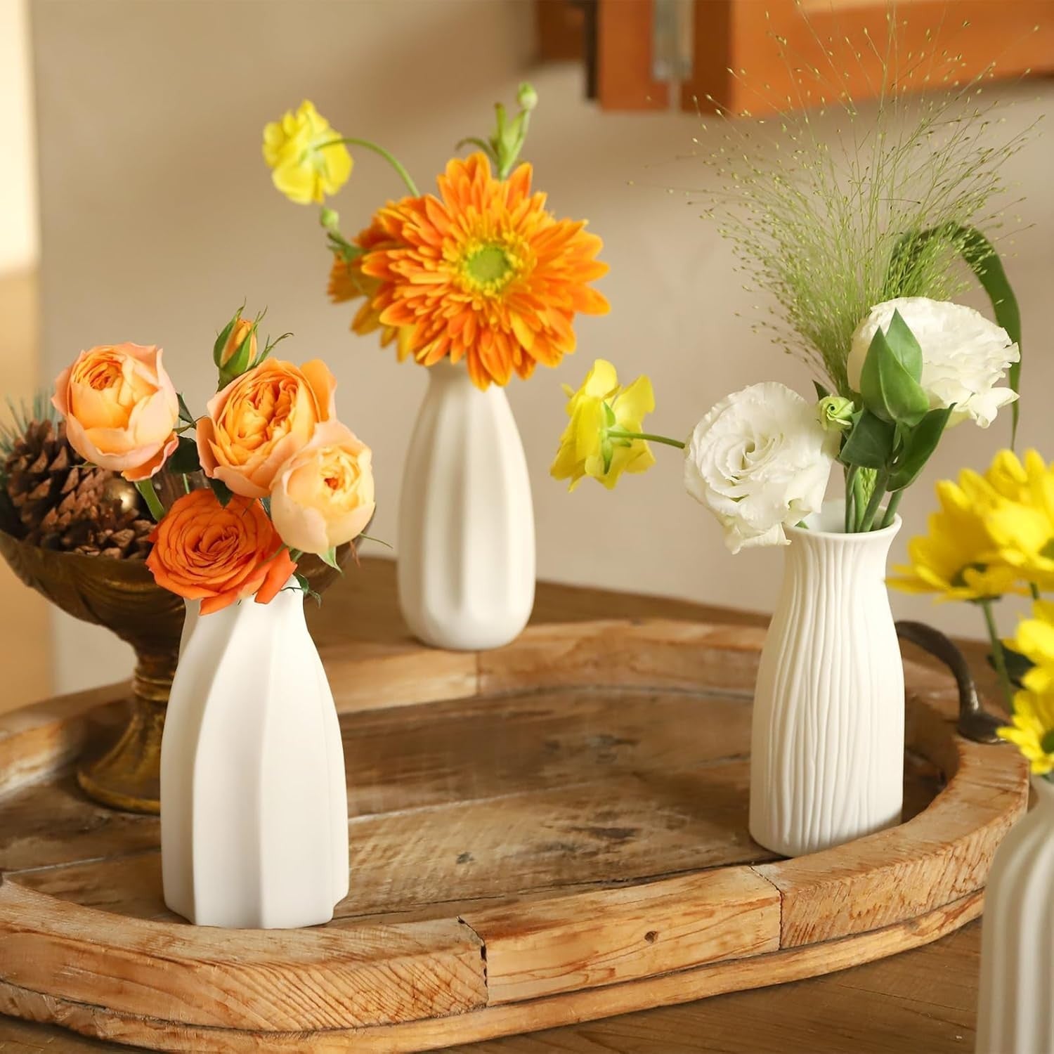 16pcs White Ceramic Bud Vase Set Wedding Table Centrepiece Home Decor