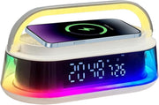 Bluetooth Radio Alarm Clock Wireless Charging Speaker LED Night Light