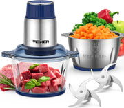 Electric Food Processor 2L+2L 400W Chopper Meat Veg Baby Safe BPA Free