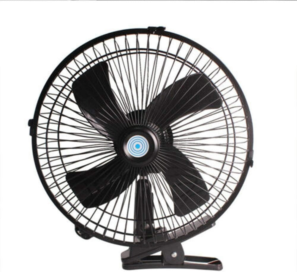 10in 12V Electric Air Fan – Dual Speed Clip-On 180° Rotating Cooling Desk Fan