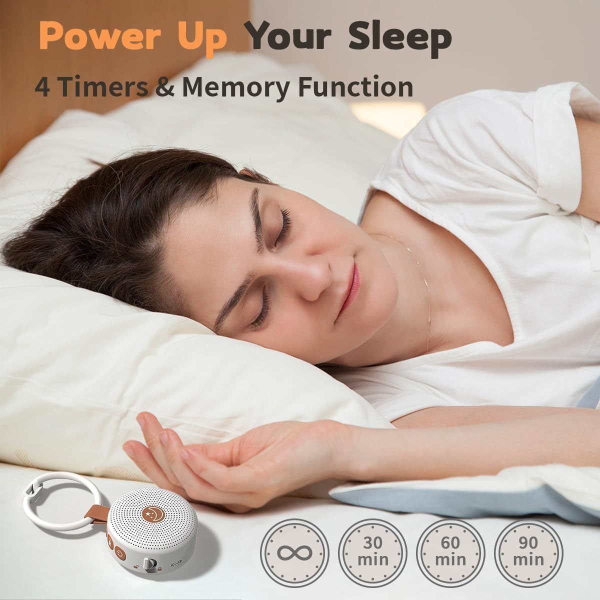 Mini Portable White Noise Machine for Baby & Adults, 30 Soothing Sounds