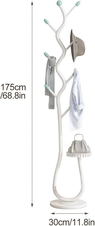 Luxury Black Metal Coat Rack Stand | Freestanding Tree Hall Stand with Marble