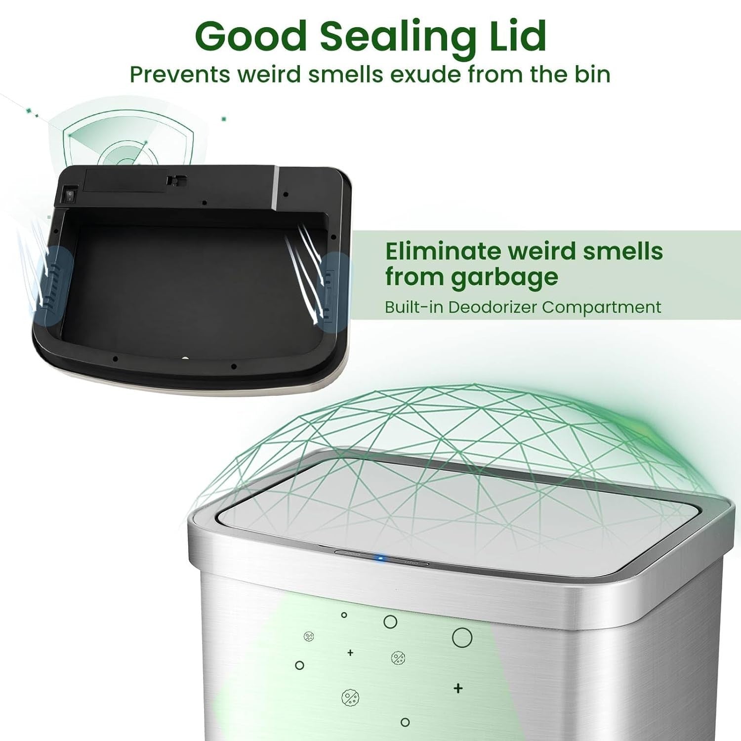 50L Automatic Sensor Kitchen Bin Stainless Touchless