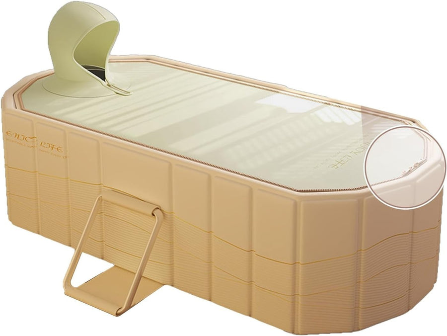 Folding Bathtub 1.2M Gold Portable Sauna SPA Tub for Adults & Children