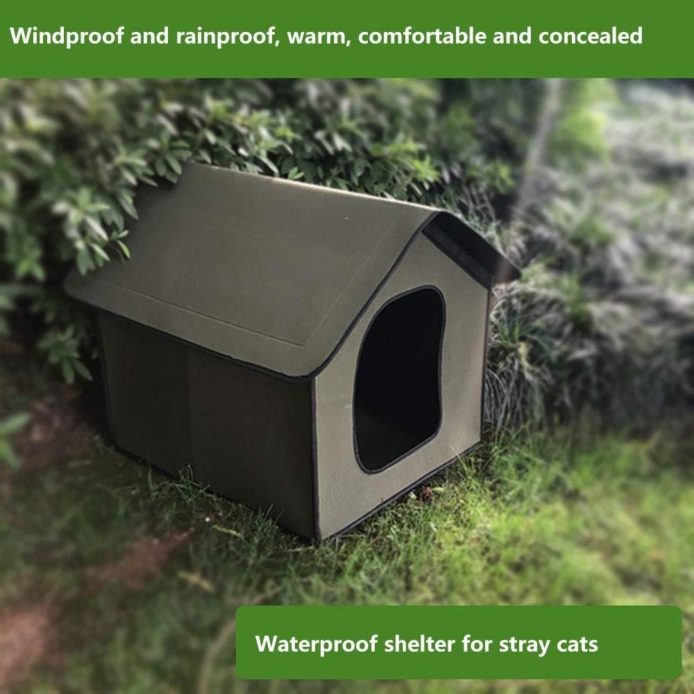 Waterproof Foldable Outdoor Cat Dog House | Winter Shelter for Pets 38x35cm