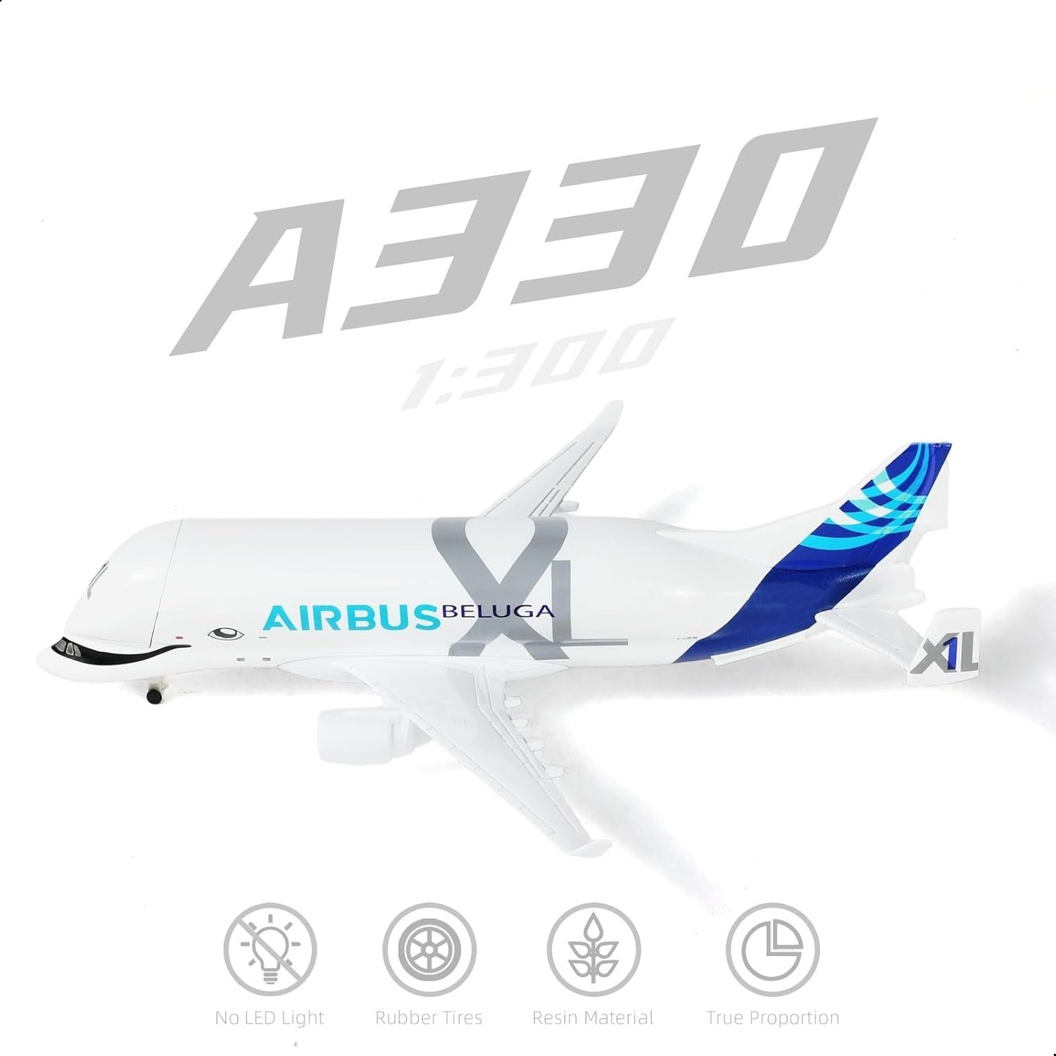 1:300 Diecast Airbus A330 Model Plane | 7.7in Display Aircraft w/ Stand