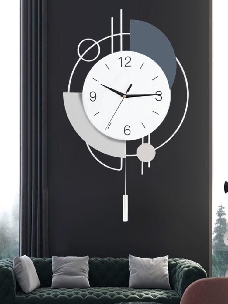 Large Modern Wall Clock Silent Luxury Decorative Non-Ticking Clock 33×55cm