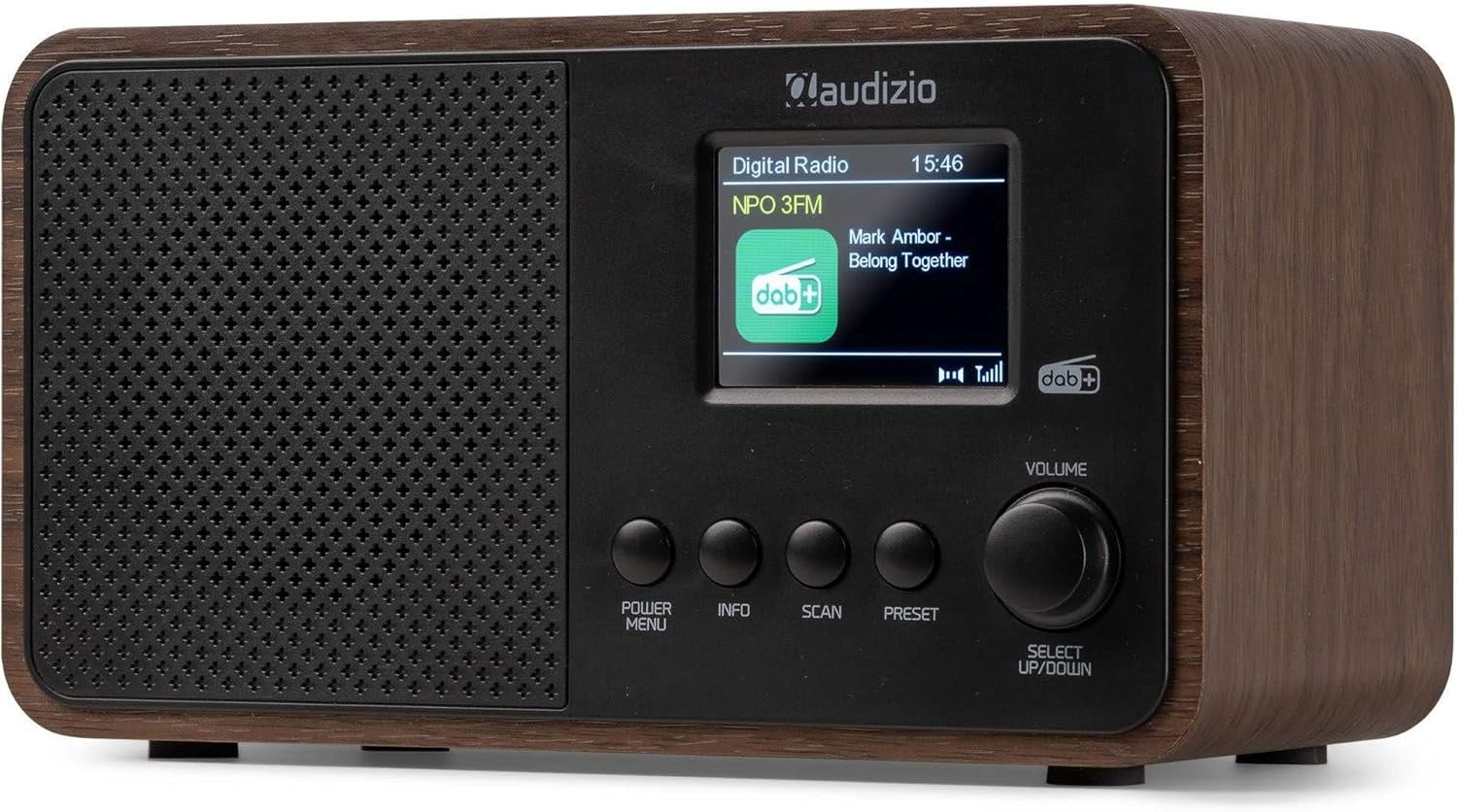 DAB+ Digital Radio Bluetooth Speaker FM USB AUX Alarm Clock Wood