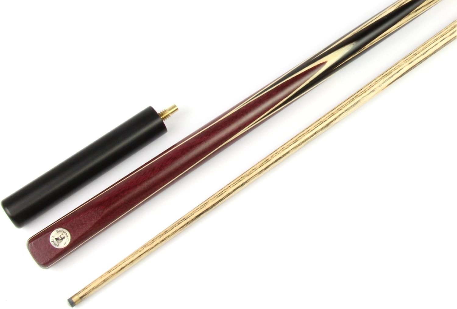 57in Hand Spliced English Pool Cue 2pc 7.5mm Tip Ash Ebony + Extension