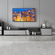 Extendable TV Console Gray with 3 Drawers Modern Entertainment Stand 110"