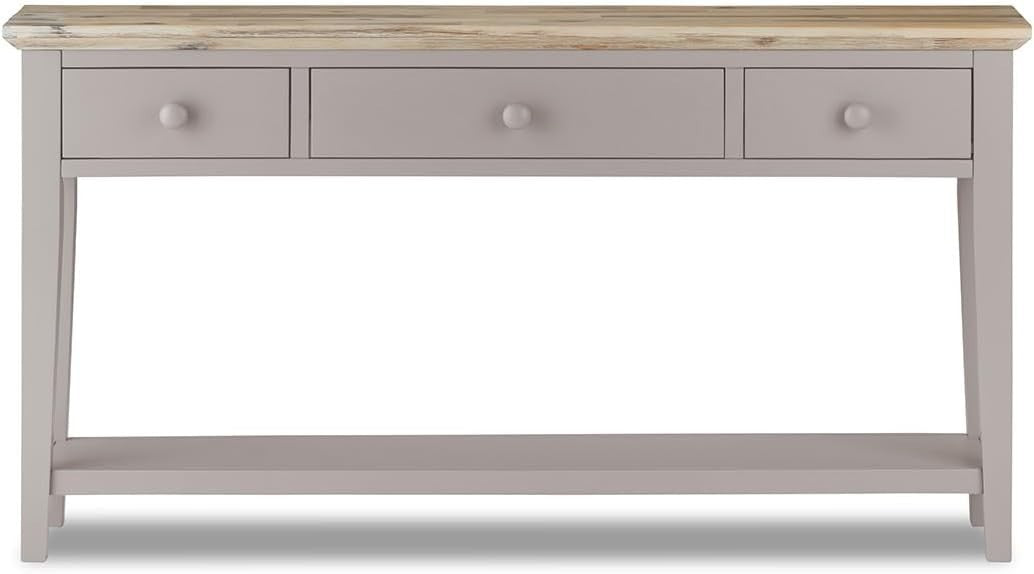 Console Table 3 Drawer Hallway Organizer with Bottom Shelf & Tapered Legs