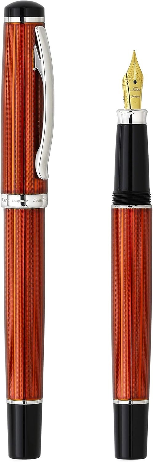 Limited Edition Fountain Pen Medium Nib Platinum Trim Luxury Gift Set
