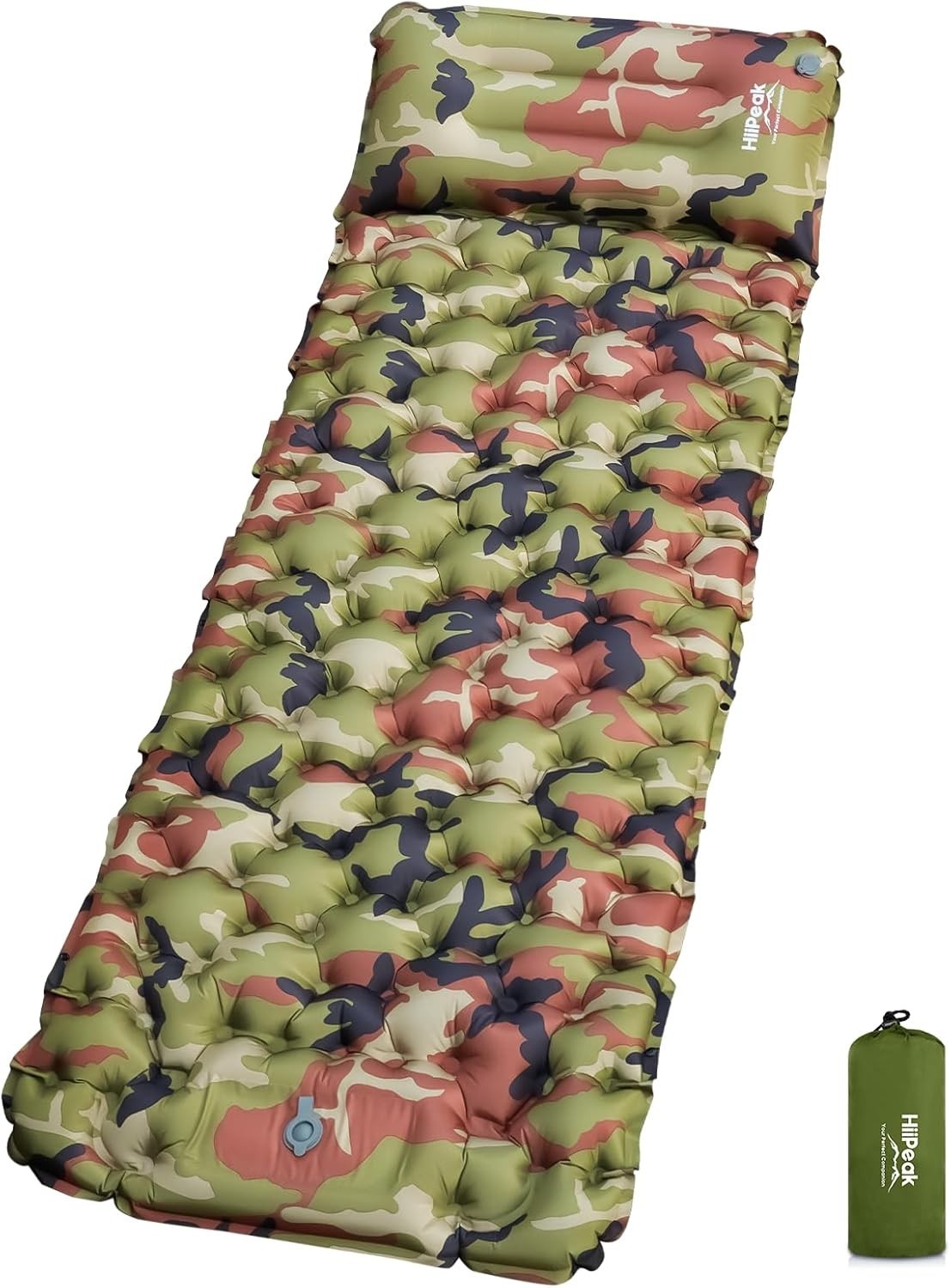 Ultralight Inflatable Camping Sleeping Pad with Built-In Foot Pump, Waterproof