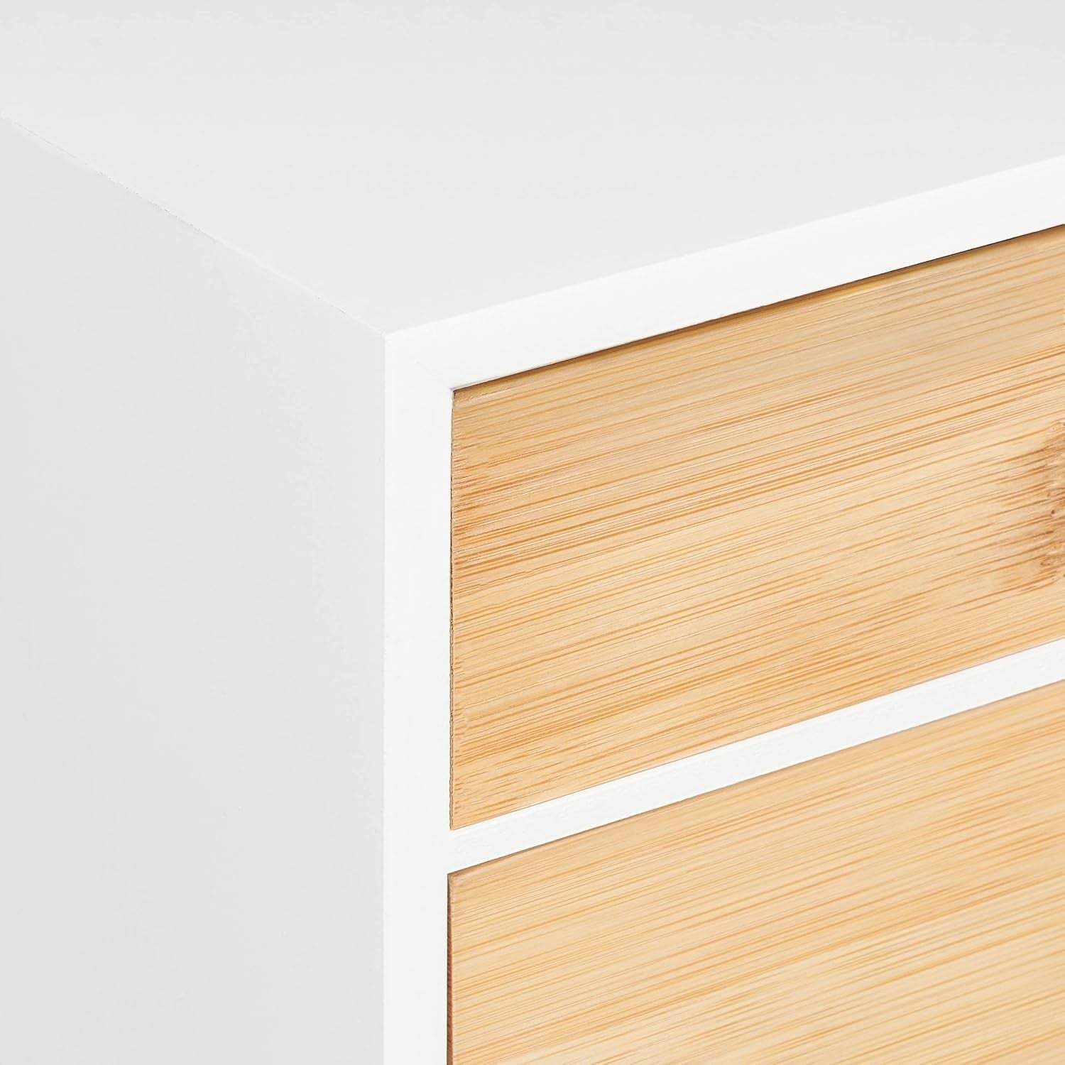 Desk Organiser with 2 Drawers – Bamboo & MDF Office Storage Box