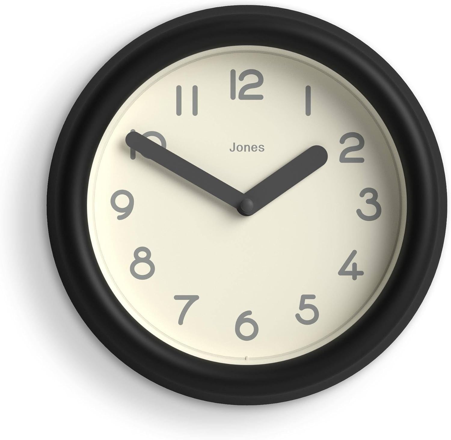 Small Black Wall Clock 22cm Modern Silent Quartz Round Minimalist Home Decor
