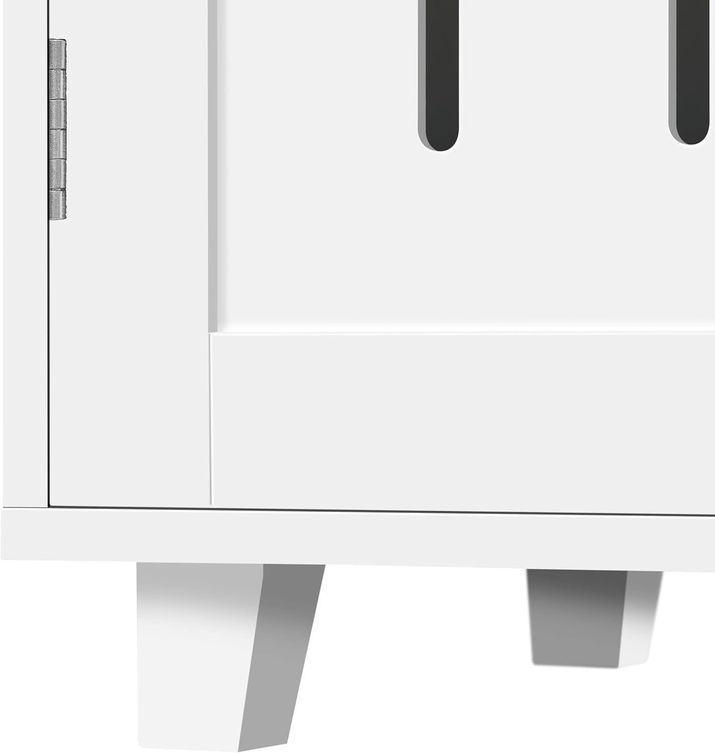 Modern White Shoe Cabinet Storage Unit with Drawer & 2 Doors – 4 Tier