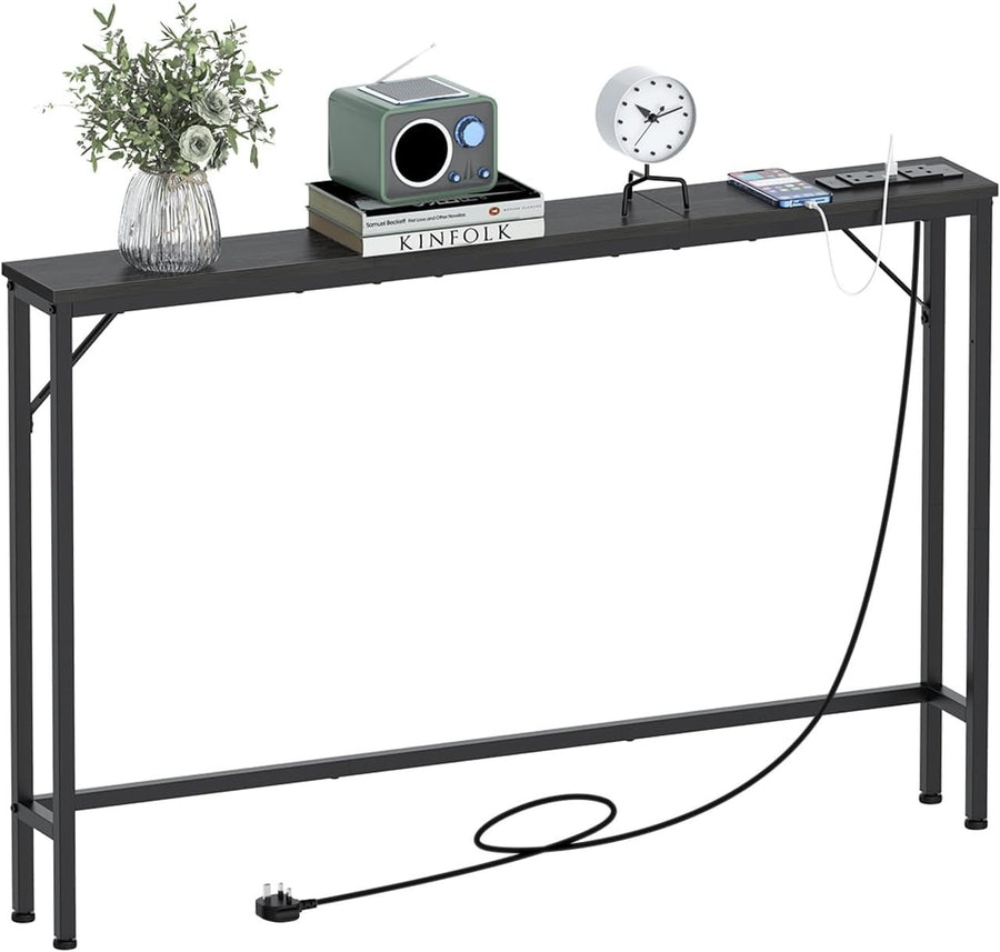 Slim Console Table with USB Ports & Charging Station, Space-Saving Design