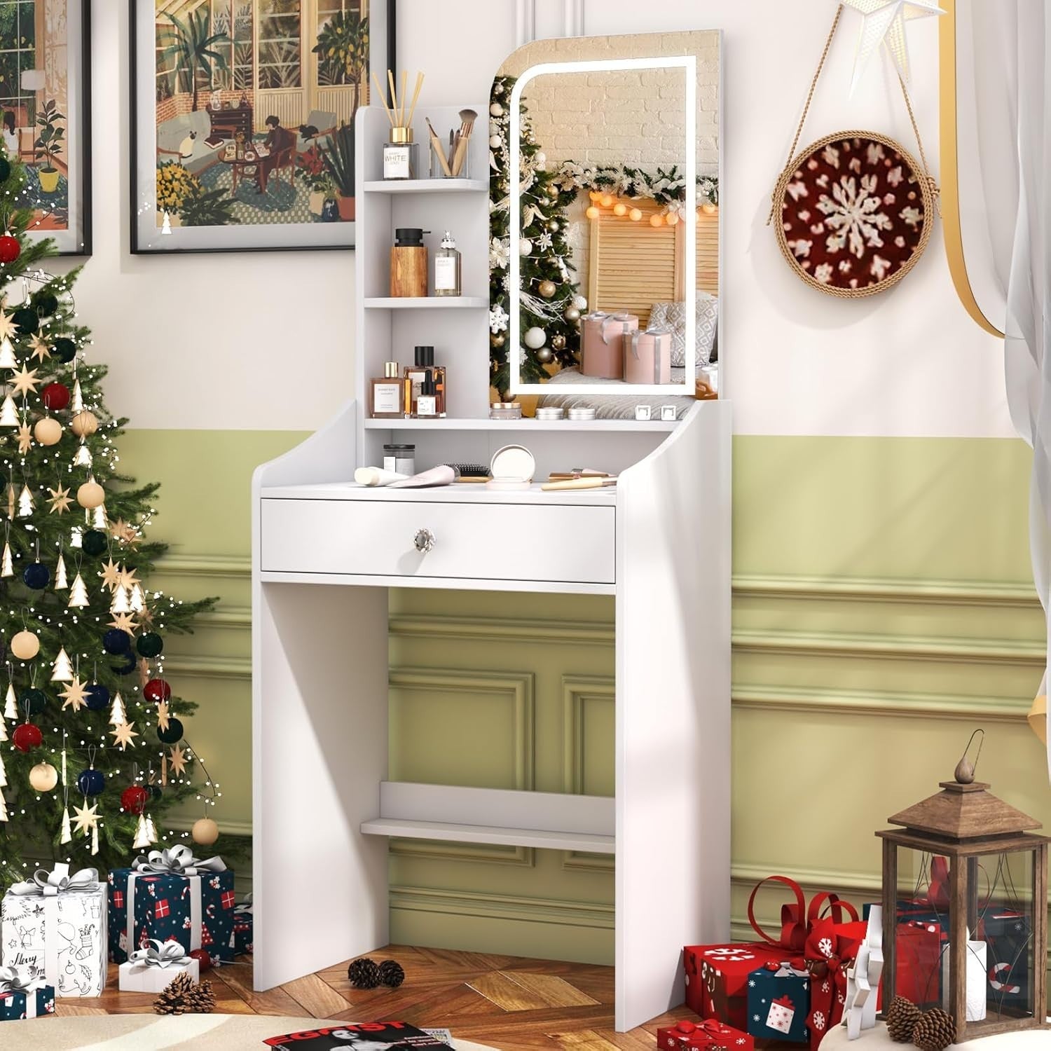 White Lacquer Furniture Cabinet Storage Unit Modern Bedroom Living Room 40cm Dee