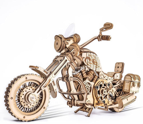 3D Wooden Motorcycle Puzzle Model Kit | Mechanical Moving Parts & Desk Decor