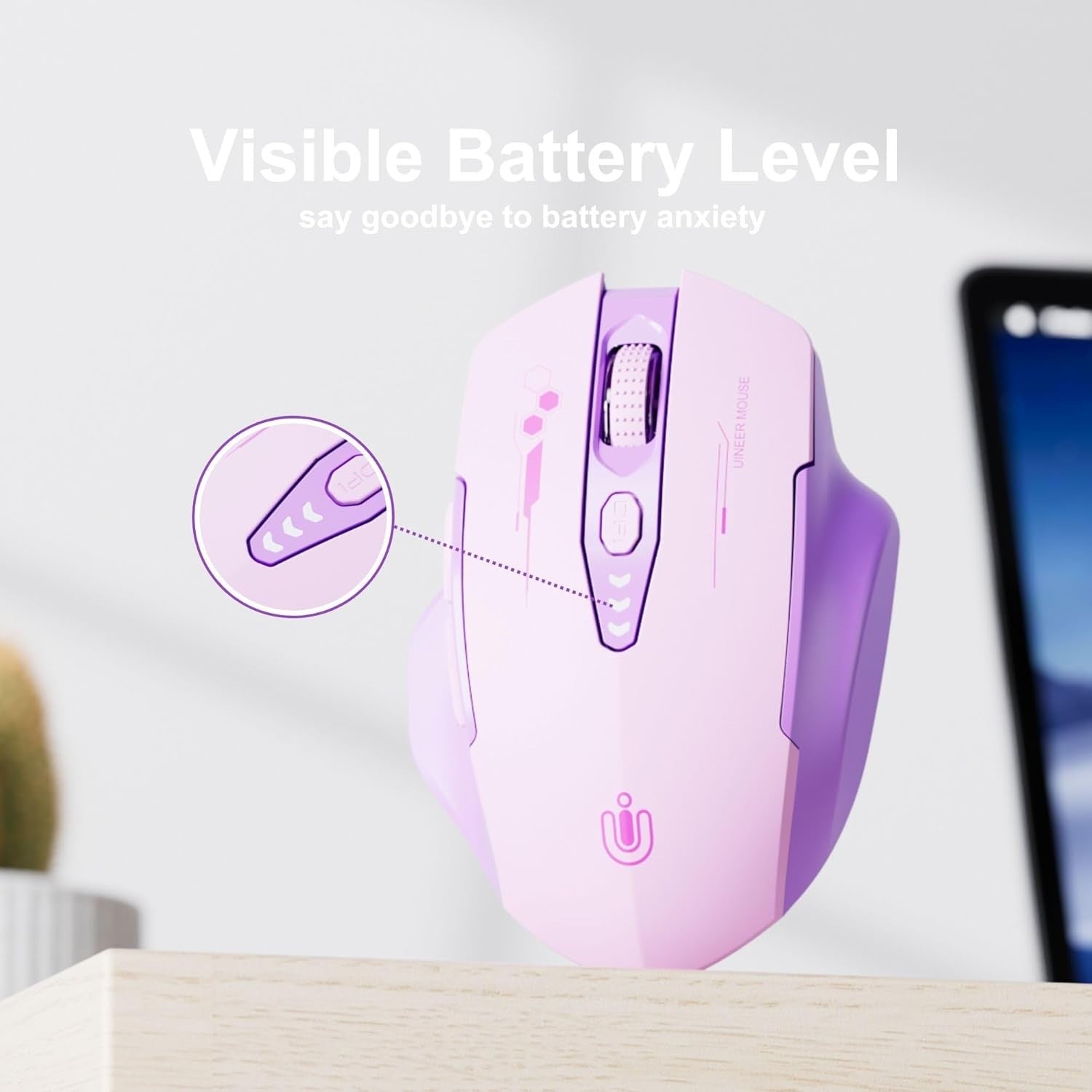 Tri Mode Bluetooth Mouse Rechargeable Multi Device Adjustable DPI Ergonomic