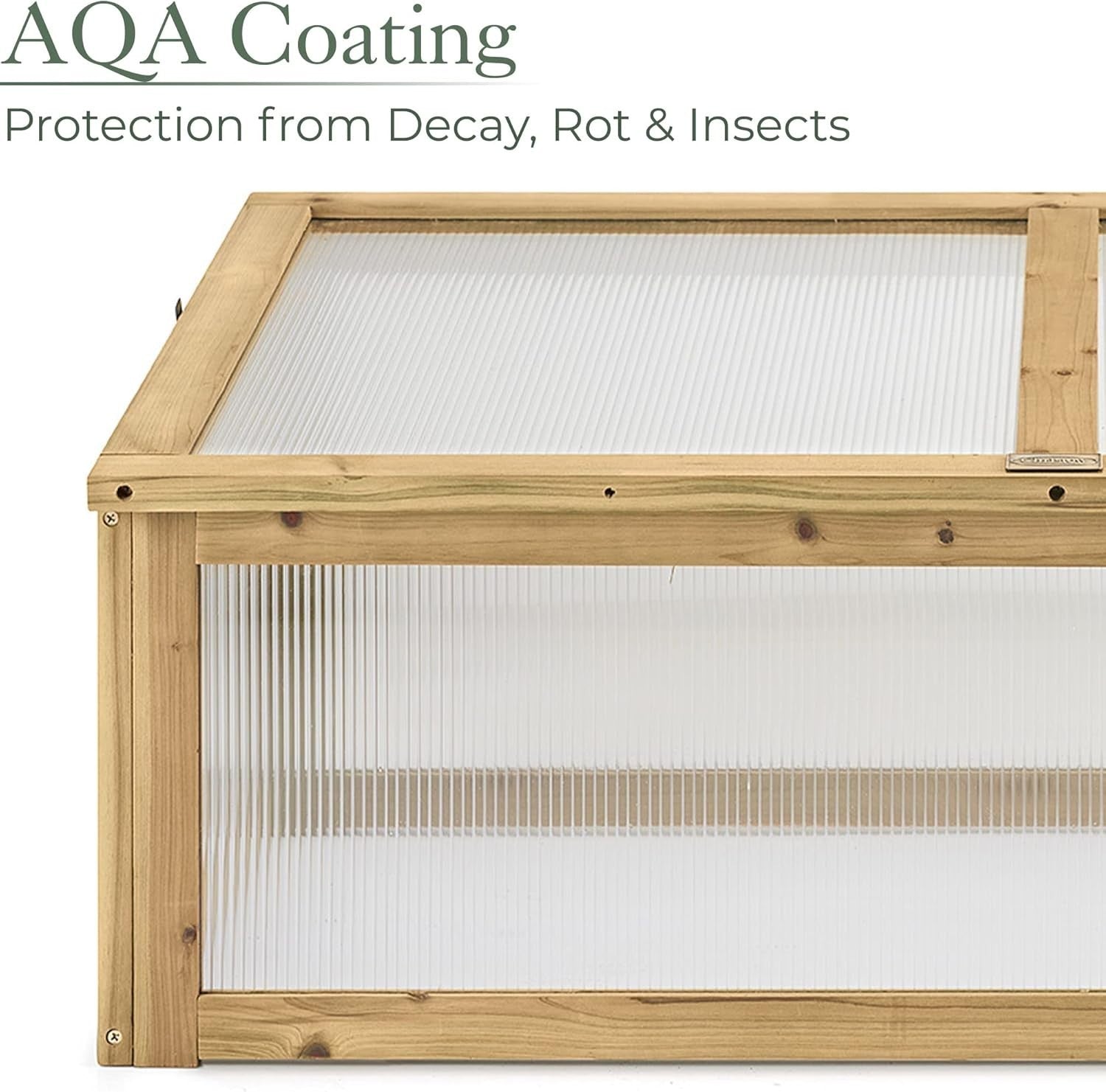 Raised Wooden Cold Frame Greenhouse 100x65x40cm Polycarbonate UV Panels