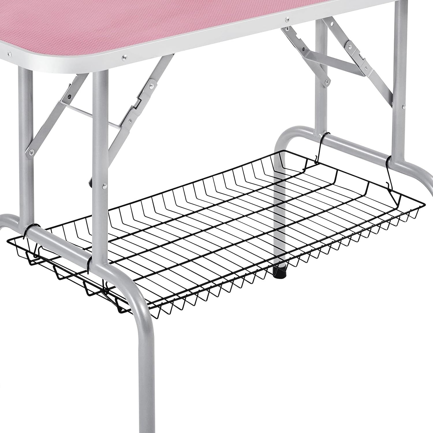 Foldable Pet Grooming Table 91cm Dog Cat Non Slip Adjustable Arm Pink