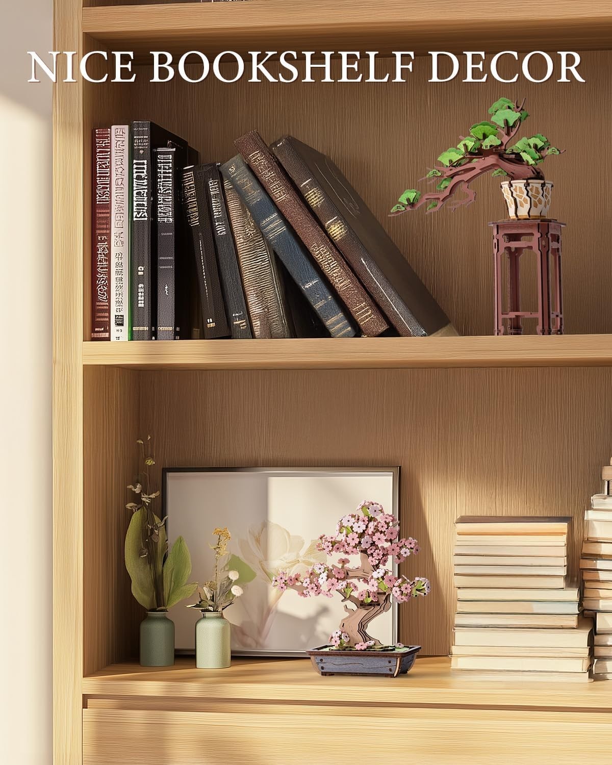 3D Wooden Sakura Bonsai Puzzle Kit - DIY Home Decor, Hand-Eye Skill Toy