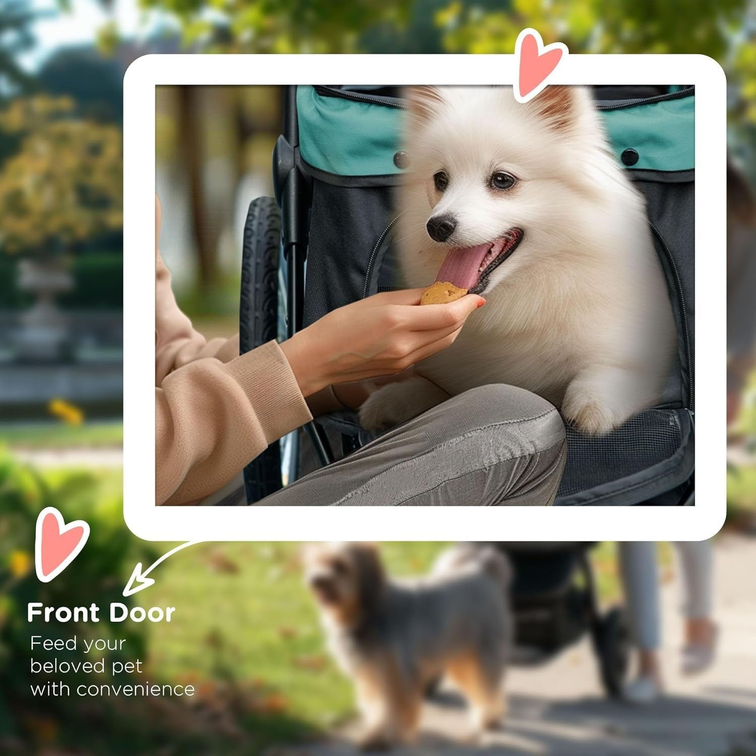 Pet Stroller for Small & Medium Dogs up to 20kg, Foldable 3 Wheel Jogger