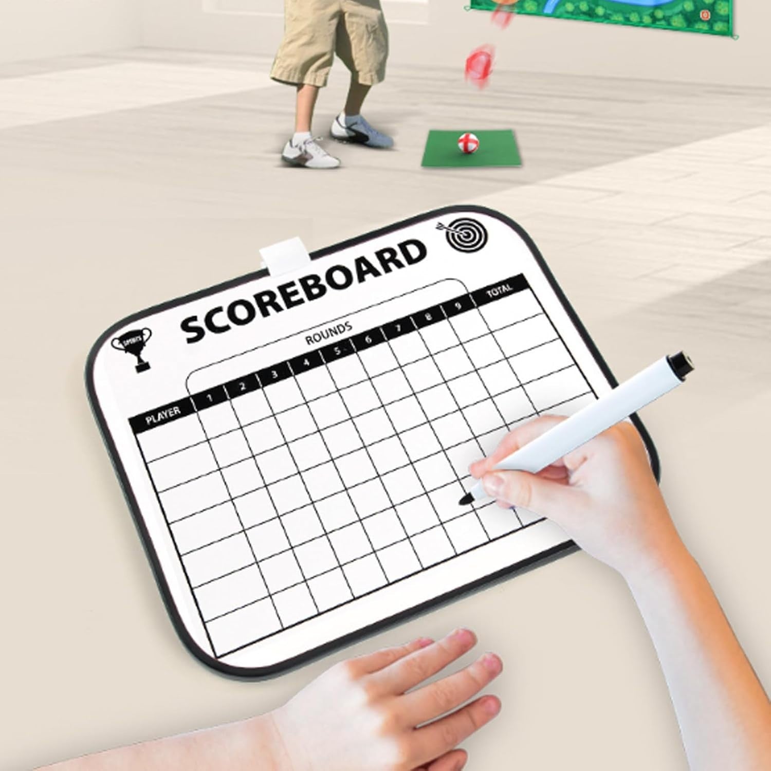 Golf Hitting Practice Mat Indoor Outdoor Training Kit with Tees & Carry Bag