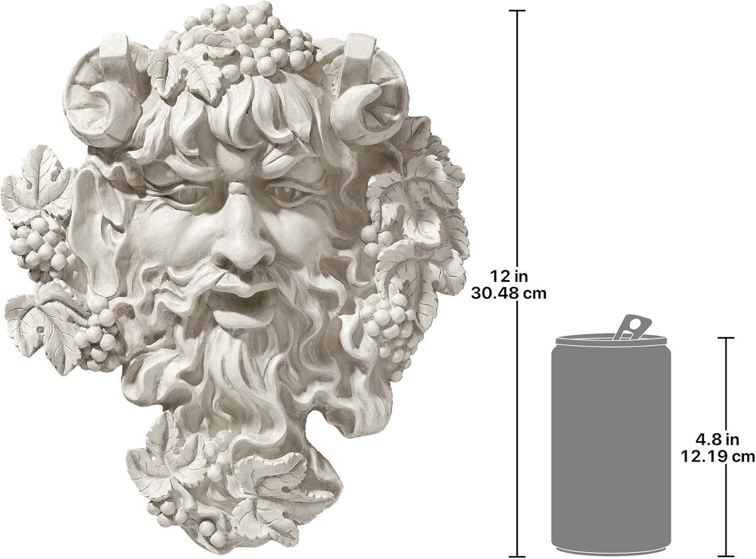 Bacchus Greenman Wall Sculpture 30.5cm Resin Plaque