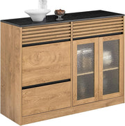 Luxury Sideboard Storage Cabinet with 3 Drawers & 3 Doors W112xD40xH89cm