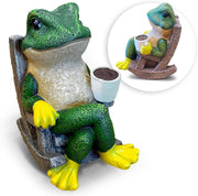 Relaxing Frog Garden Ornament Resin Statue Cute Pond Lawn Decor Wildlife Gift