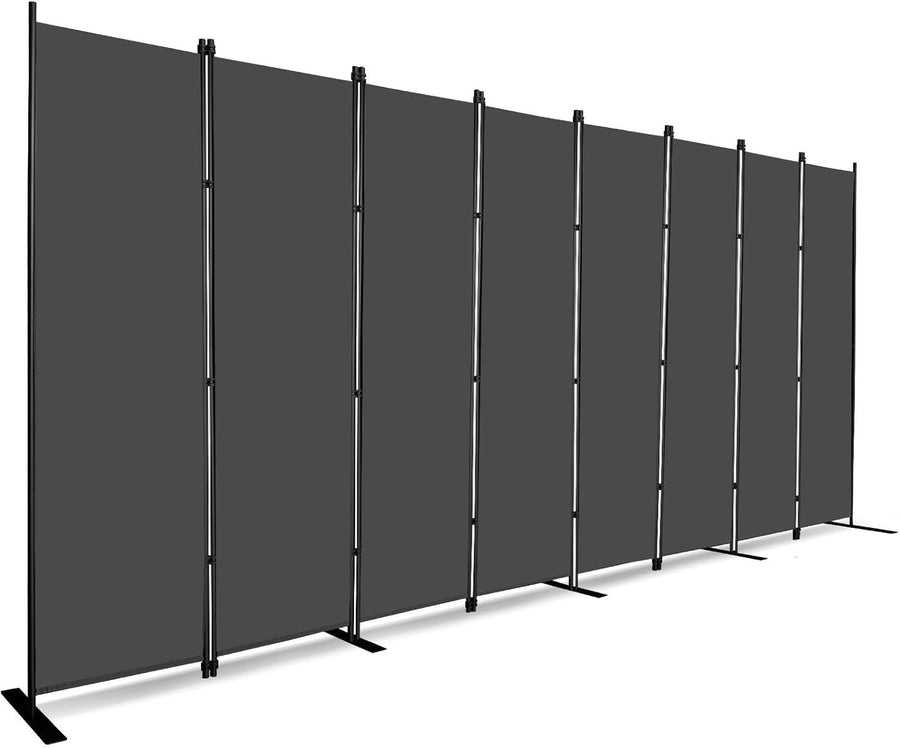 8 Panel Room Divider Folding Privacy Screen Freestanding Partition 402x183cm Gre