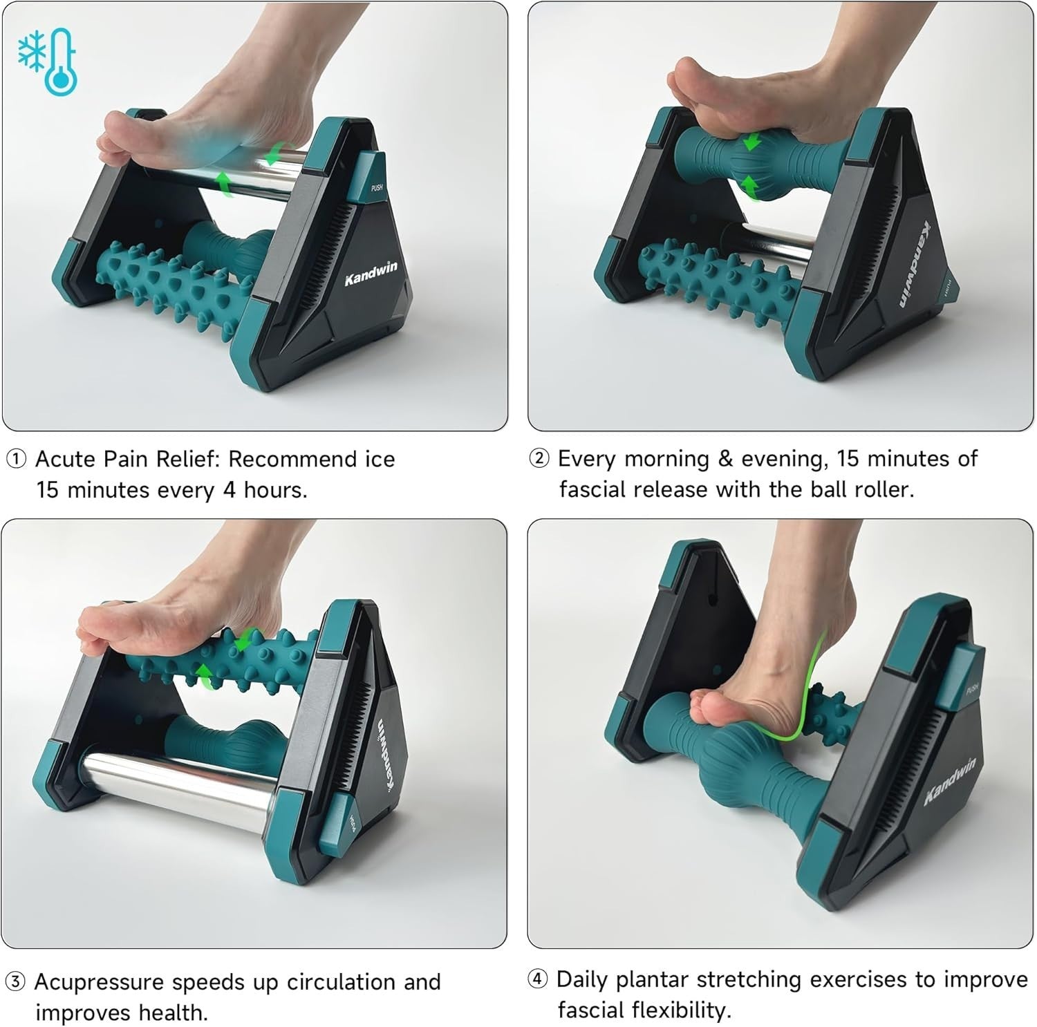 Plantar Fasciitis Foot Massager with Ice Roller for Pain Relief & Circulation