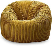 Mustard Cord Beanbag Chair – XL Recliner Seat for Gaming, Lounging, TV Rooms