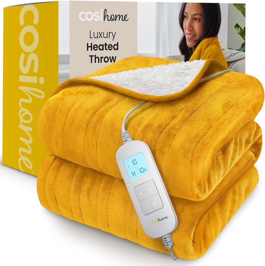 Electric Heated Throw Blanket Extra Large Fleece Sherpa 10 Heat Settings